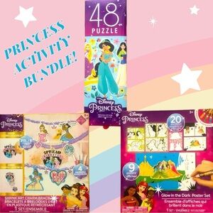PRINCESS BUNDLE! Puzzle,Glow in the Dark Poster Set & Shrink Art Bracele…